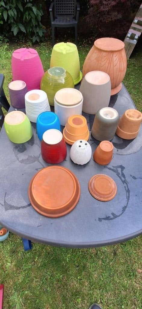 16 POTS DE JARDIN DIFFERENTES TAILLES, Enlèvement, Utilisé