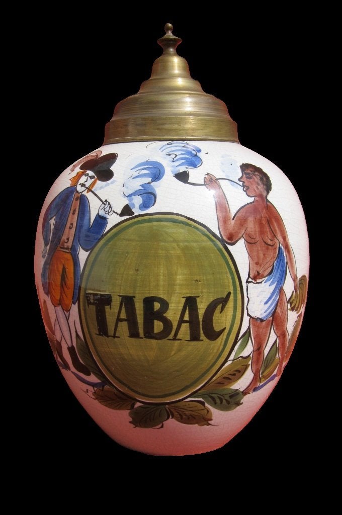 Grabbelpot voor tabak TABAC aardewerk tabakspot., Antiek en Kunst, Antiek | Keramiek en Aardewerk, Ophalen
