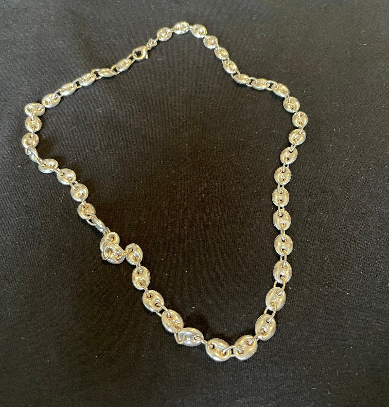 Zilver koffieboon ketting, Ophalen, Zilver