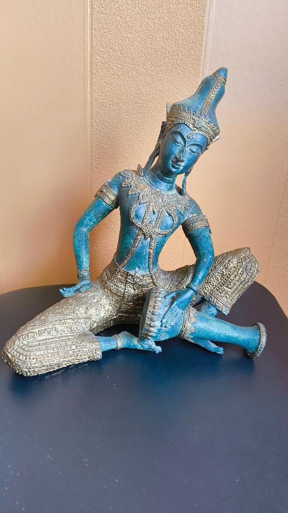 thailand bronzen beeld - bongospeler, Ophalen, Brons