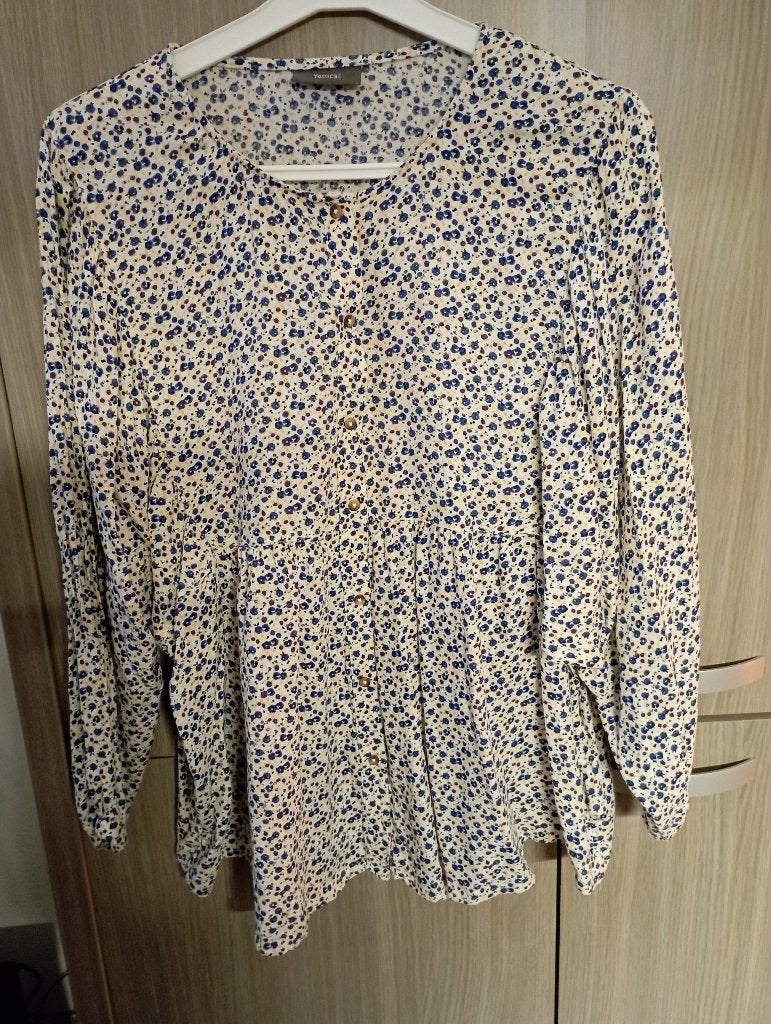 gebloemde bloes YESSICA mt 50 NIEUW, Yessica c&a, Enlèvement ou Envoi, Neuf, Chemisier ou Tunique