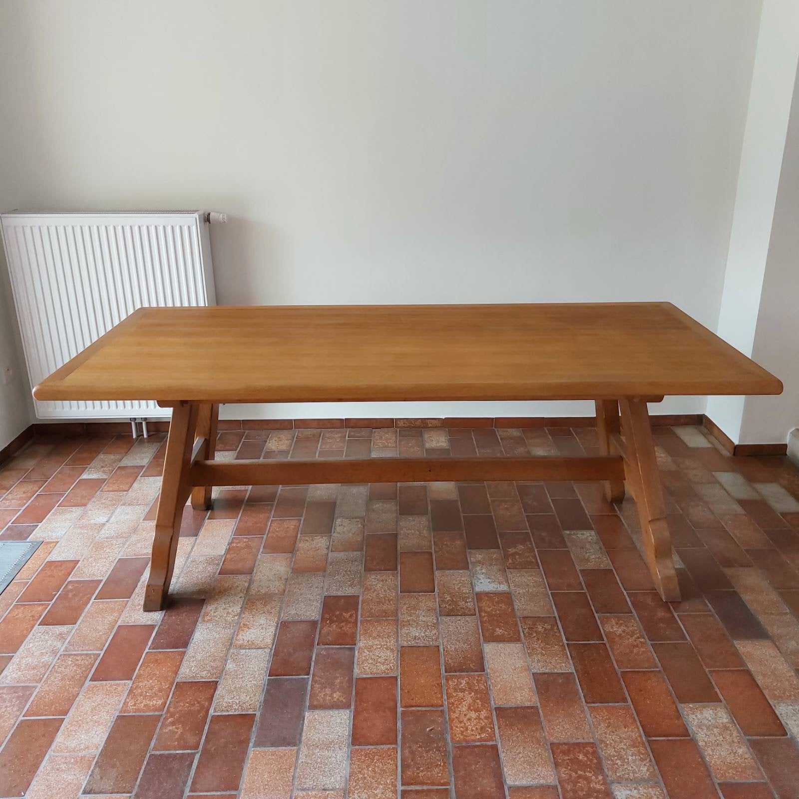 Prachtige grote eikenhouten eettafel, Eikenhout, 50 tot 100 cm, Zo goed als nieuw, Vijf personen of meer