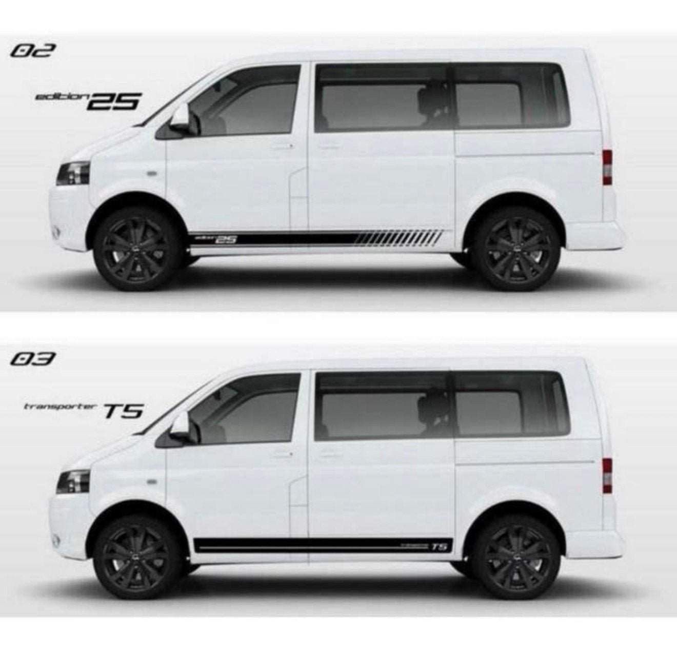 Kit d'autocollants noirs Volkswagen T5 Multivan Edition 25, Autos : Divers, Autocollants de voiture, Enlèvement ou Envoi