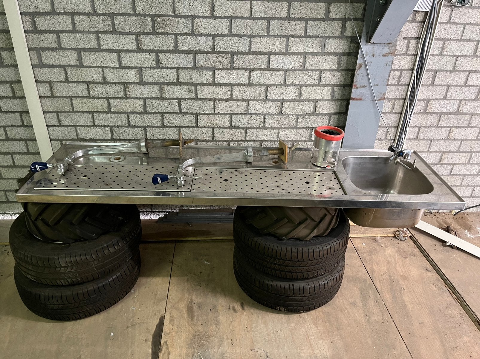Spoelbak inc 2 tapkranen, Ophalen, Gebruikt, Barinrichting