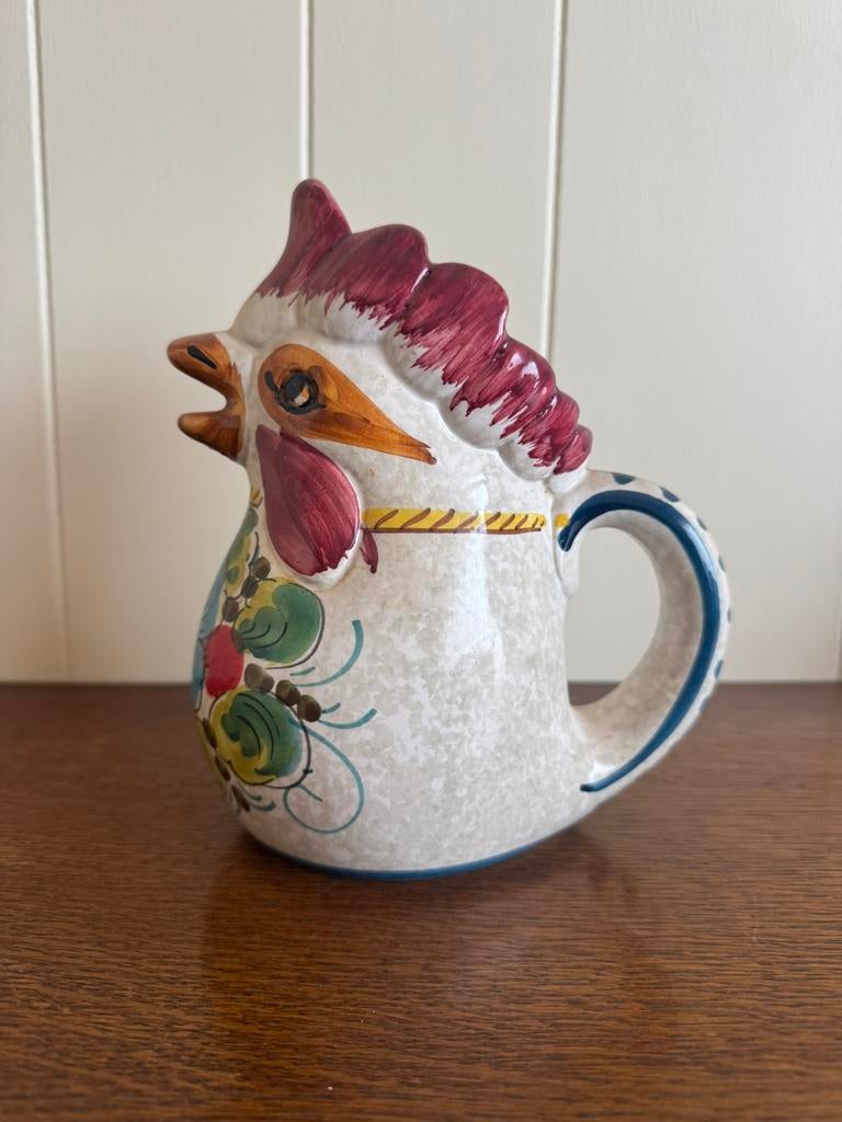 Coq vintage en céramique peint à la main, Antiquités & Art, Enlèvement