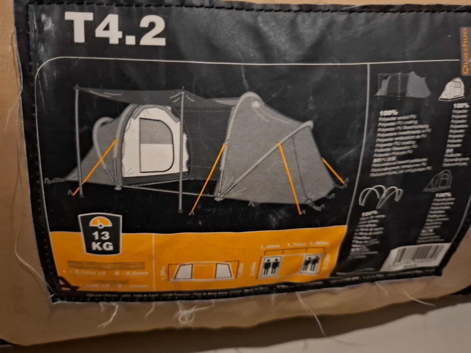 4 personen tent quechua, Enlèvement