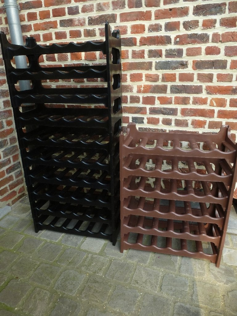 16 STAPELBARE DELEN VAN WIJNREK in kunststof, Ophalen, Zo goed als nieuw, Kunststof, 25 flessen of meer