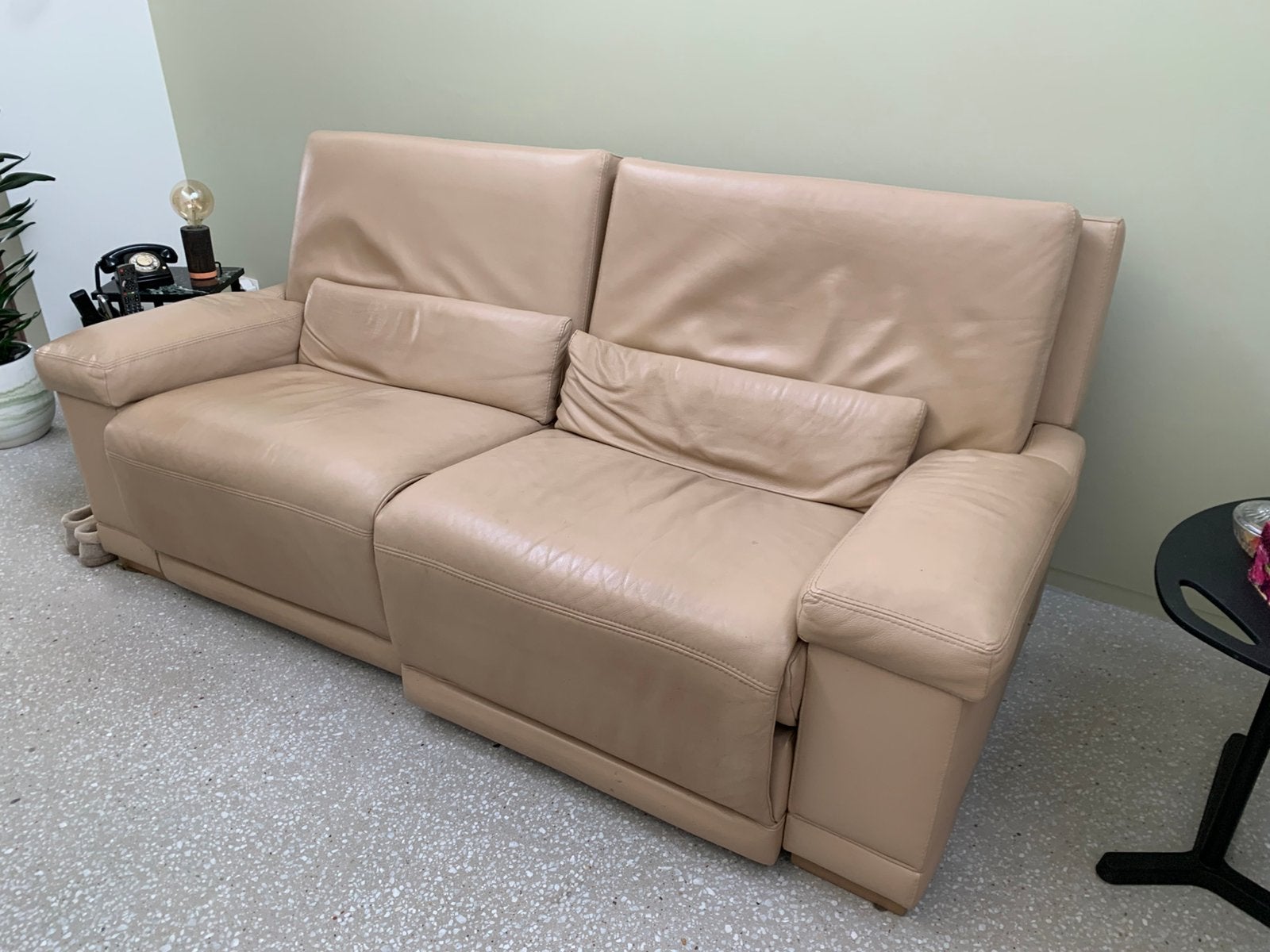 Lederen zetel, Ophalen, Gebruikt, 150 tot 200 cm, Leer