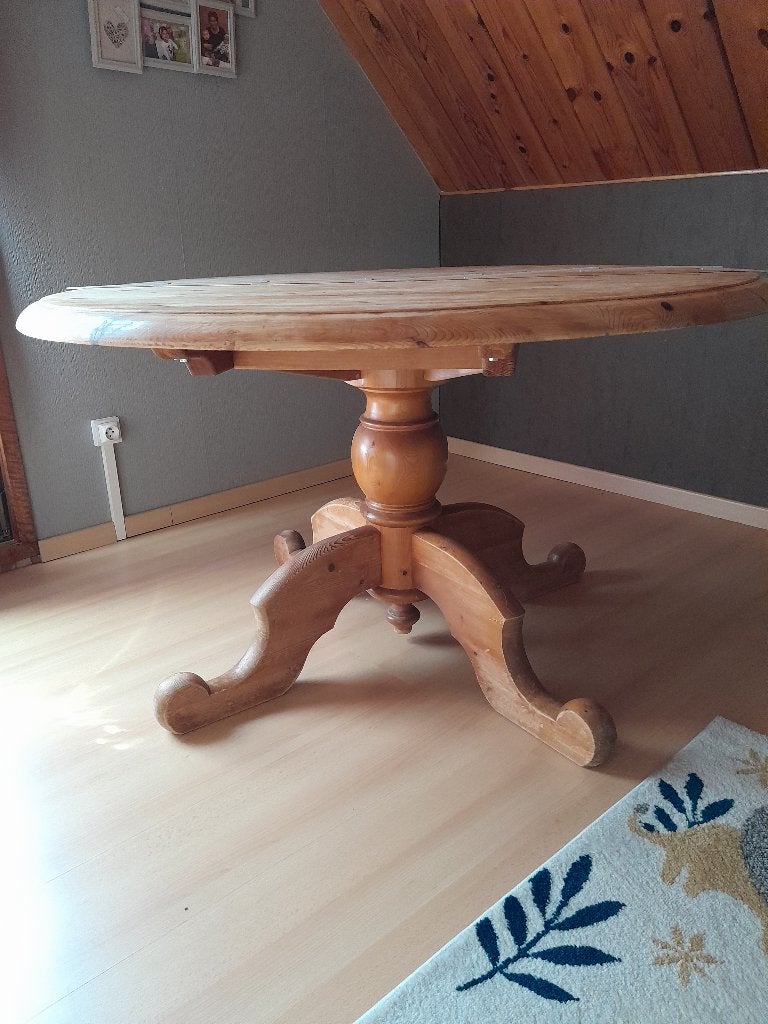 Table ronde en pin massif diamètre 131 cm, Maison & Meubles, 100 à 150 cm, Rond, COTTAGE, 100 à 150 cm
