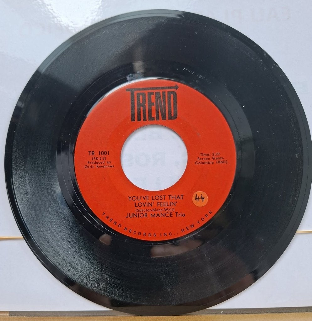 Junior Mance Trio – You’re Lost That Lovin’ Feelin’, Pressage original, Enlèvement ou Envoi, 7 inch, Utilisé