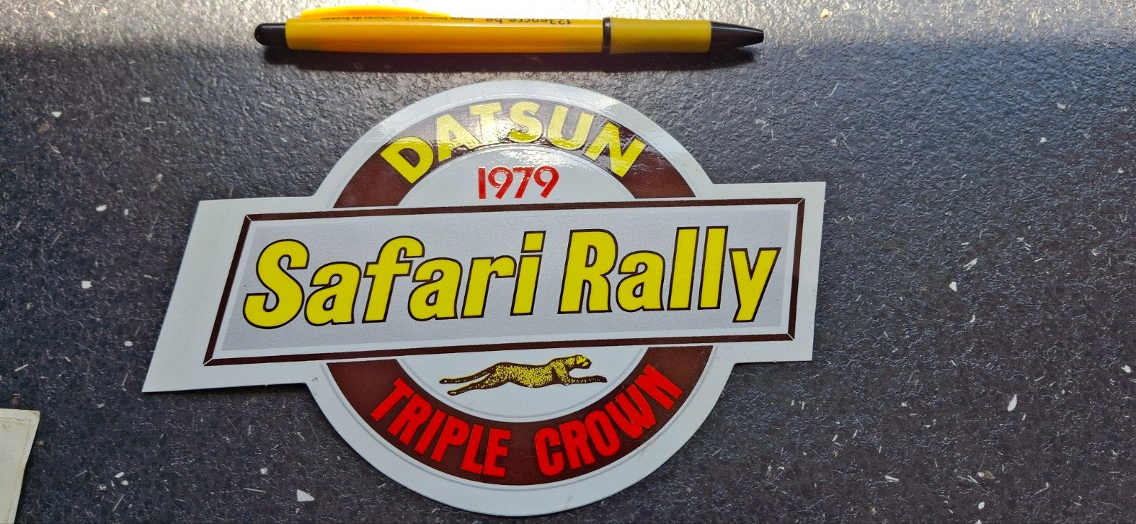 Vintage sticker autorally Safari 1979 Datsun Triple Crown, Ophalen of Verzenden, Zo goed als nieuw, Auto of Motor