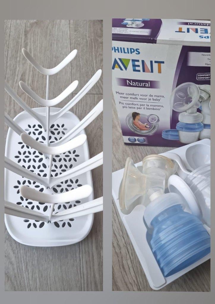 Philips Avent; Comfort-Handkolf en Bottle Drying Rack, Ophalen, Gebruikt, Borstkolf