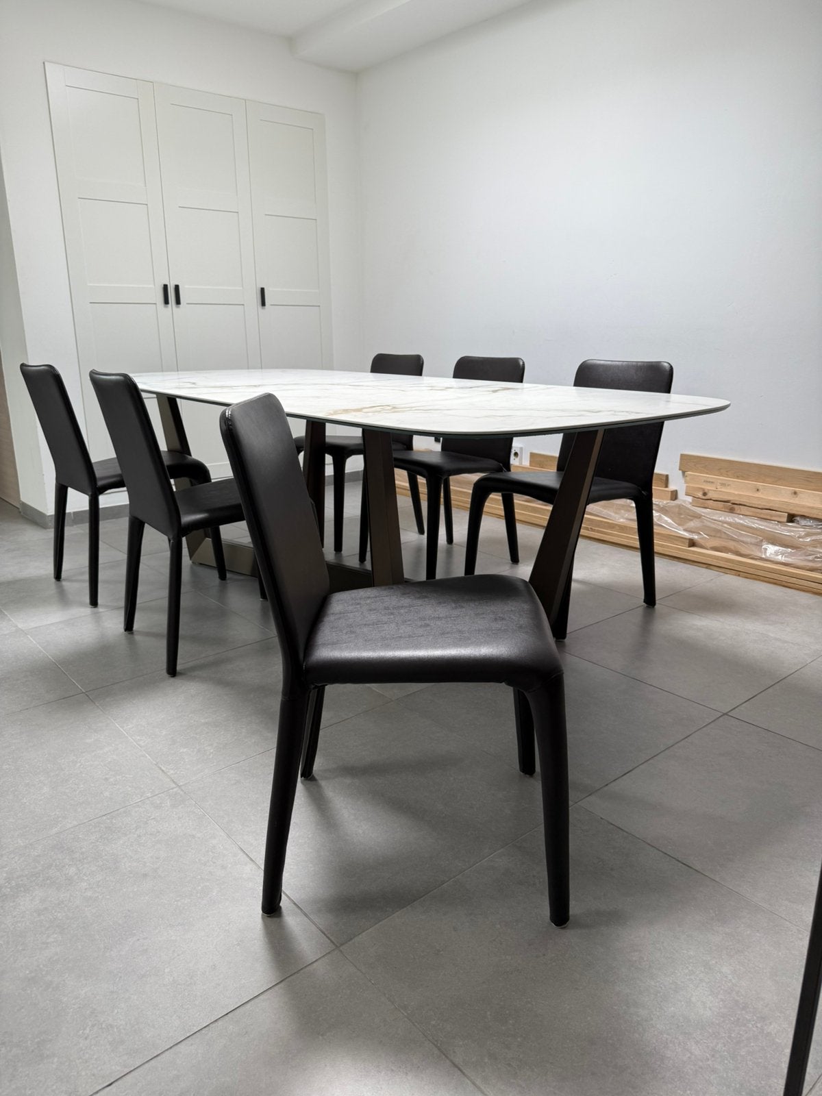 6x Trabaldo / TrabÀ eetkamerstoelen, Huis en Inrichting, Stoelen, Ophalen, Leer, Bruin, Bonaldo cassina jori natuzzi caligaris leolux knoll hay