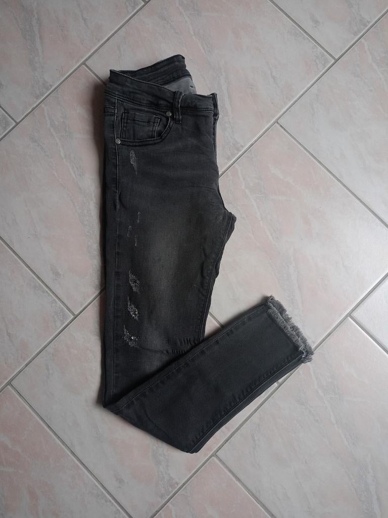 Gescheurde spijkerbroeken, Zo goed als nieuw, W28 - W29 (confectie 36), Grijs, Fashion Jeans