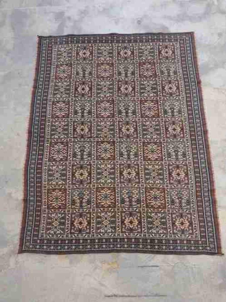 Foulard plaid woondeken Azteken bruin groen 155/120, Ophalen of Verzenden, Zo goed als nieuw