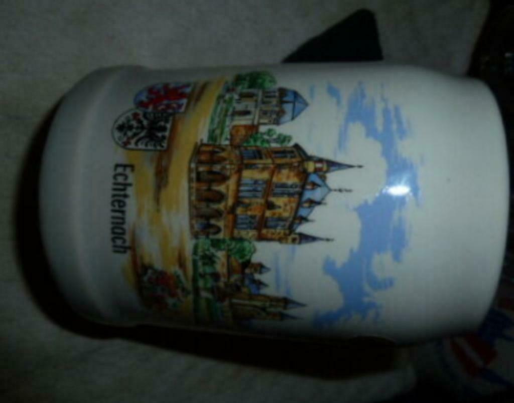 #B Bier glas / stenen Pul ECHTERNACH 0,5L, Ophalen of Verzenden, Gebruikt, Bierglas