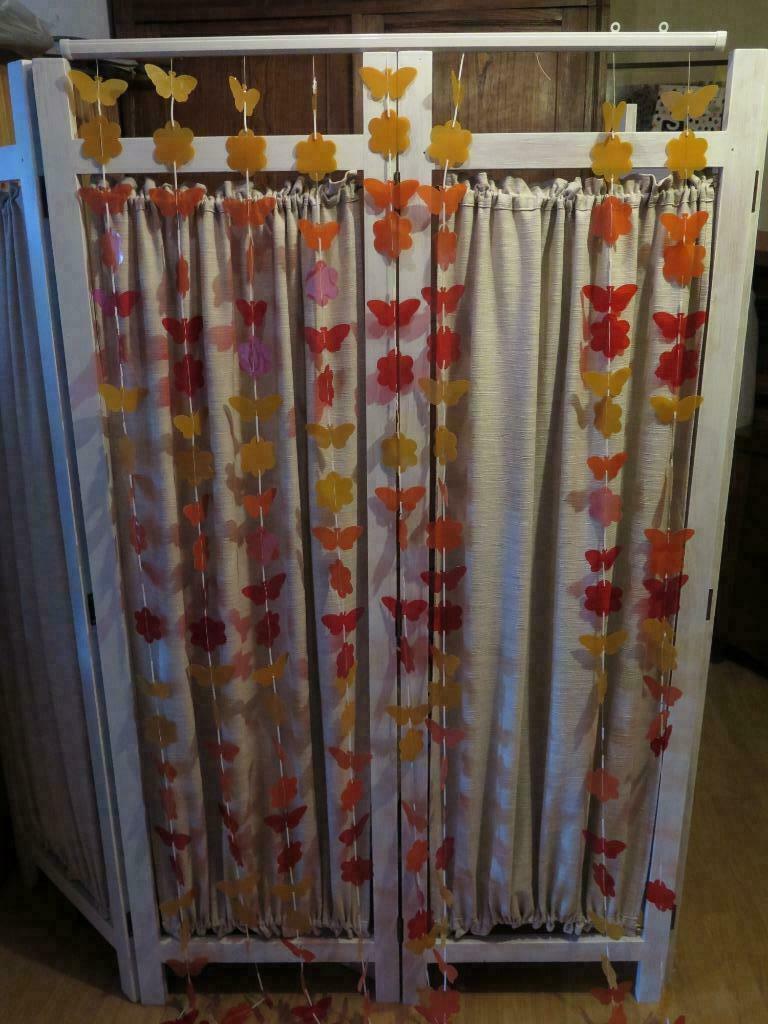 rideau papillons, Enlèvement ou Envoi, Autres couleurs, Vintage, 150 à 200 cm
