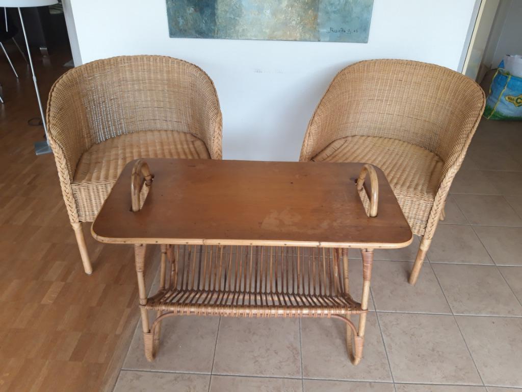 Rotan set, Gebruikt, Bijzettafel, Rotan, Tuinset