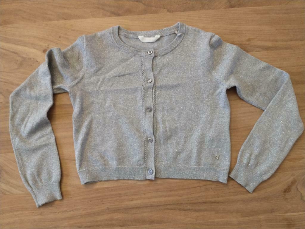 Glitter gilet zilver - Guess - 8 jaar, Gebruikt, Meisje, Trui of Vest, Ophalen of Verzenden