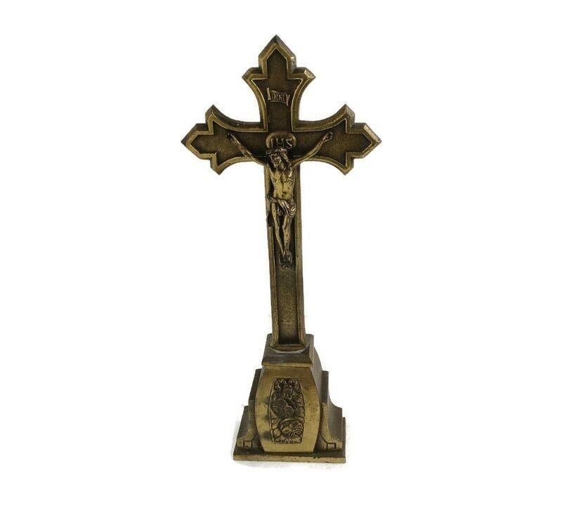 Crucifix Art déco J.M.P.C, Antiquités & Art, Antiquités | Objets religieux, Enlèvement ou Envoi