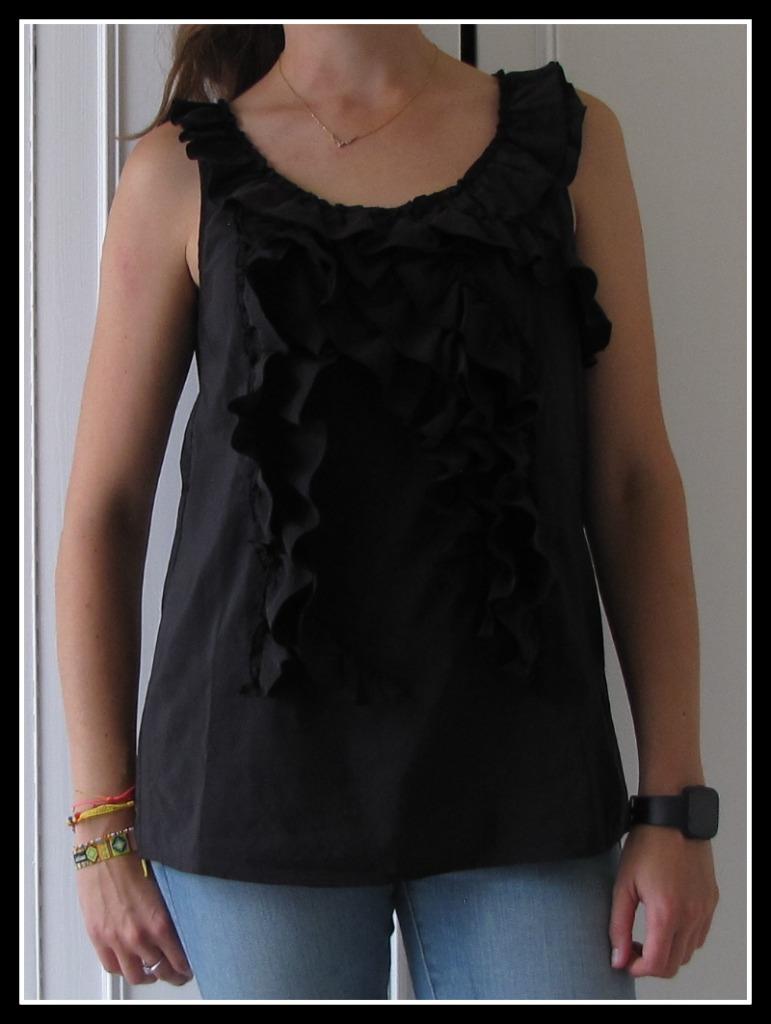 Top noir à volants Esprit, Sans manches, Taille 38/40 (M), Enlèvement ou Envoi, Porté