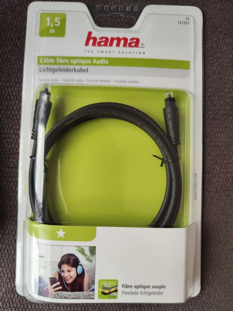 Hama 75122251, Enlèvement, Neuf, Moins de 2 mètres, Câble optique