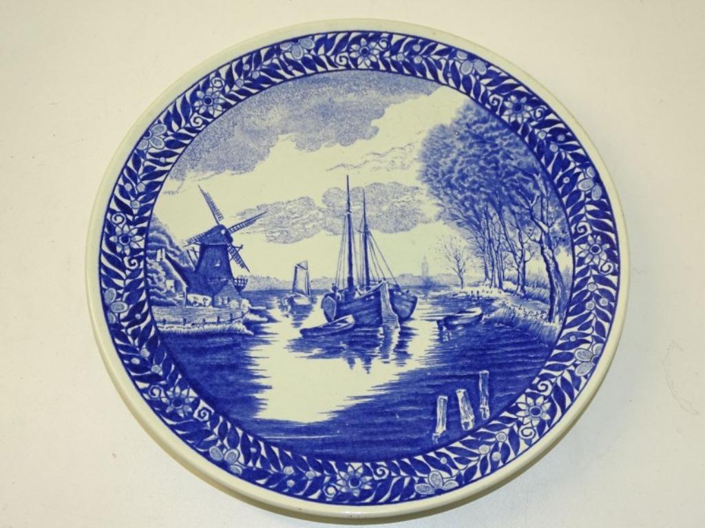 Mooi Vintage aardewerken sierbord (Royal Boch Delfts), Enlèvement ou Envoi