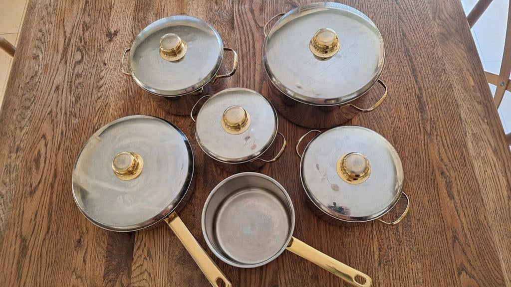 11-delig pannenset, Huis en Inrichting, Keuken | Potten en Pannen, Gebruikt, Pannenset, Ophalen