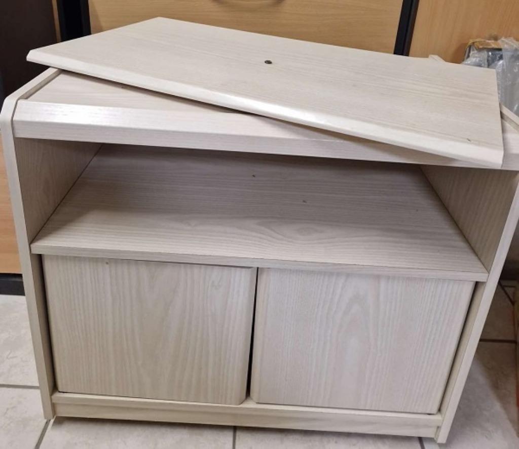 Meuble TV plateau pivotant couleur Cérusé, 25 à 50 cm, Moins de 100 cm, Enlèvement, Utilisé