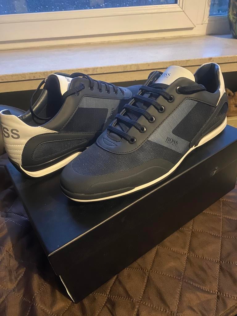 Hugo boss heren schoenen sneakers, Enlèvement ou Envoi, Comme neuf, Bleu, Baskets