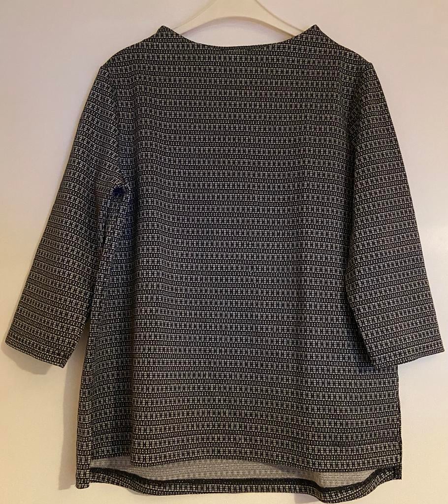 Feestelijke blouse - zwart-zilver - driekwart mouw, Kleding | Dames, Maat 38/40 (M), Zwart, Nieuw, Ophalen of Verzenden