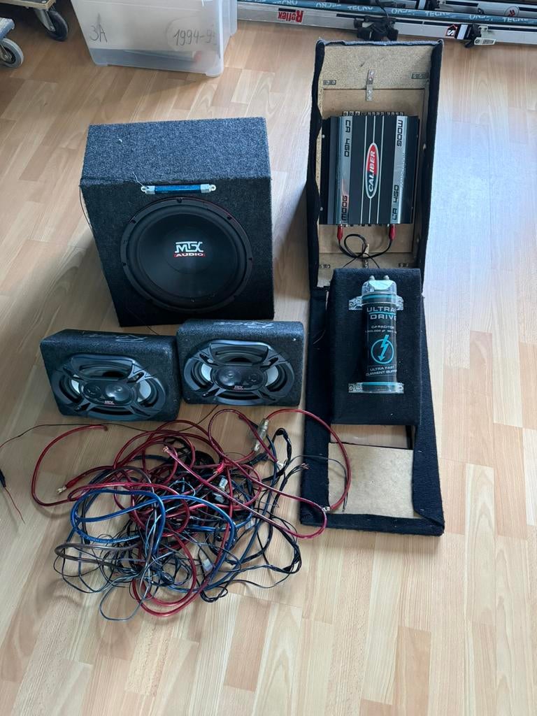 Audio speaker set versterkers en sub auto, Auto diversen, Autospeakers, Ophalen, Gebruikt
