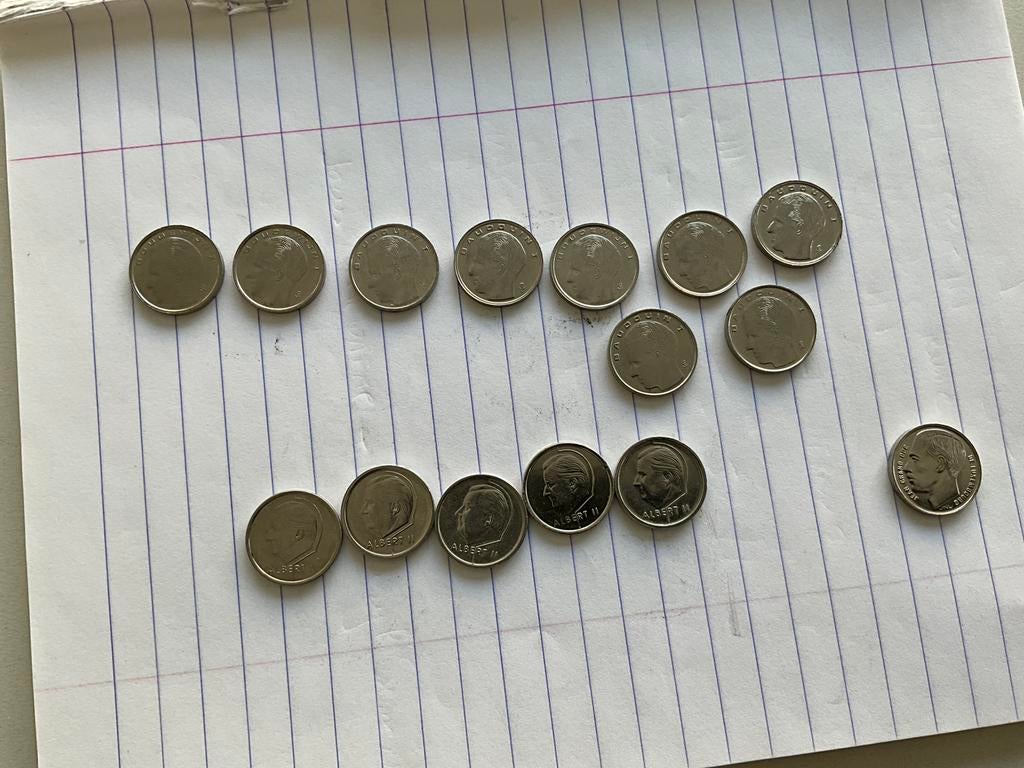 Lot  Belgische 1  franken. Boudewijn I,  en Albert II, Enlèvement ou Envoi