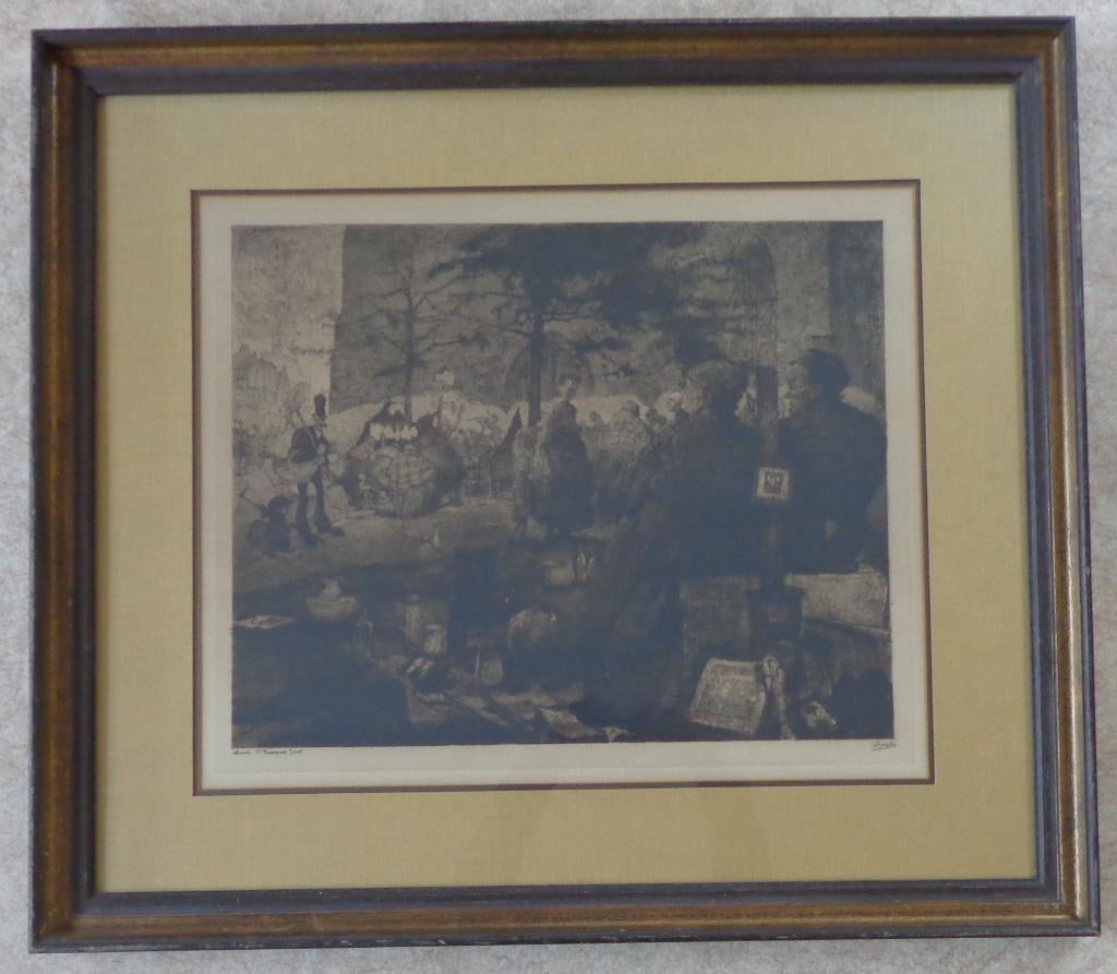 JULES DE BRUYCKER / MARCHE ST.JACQUES / ZW-W ETS 80x91cm KAD, Enlèvement