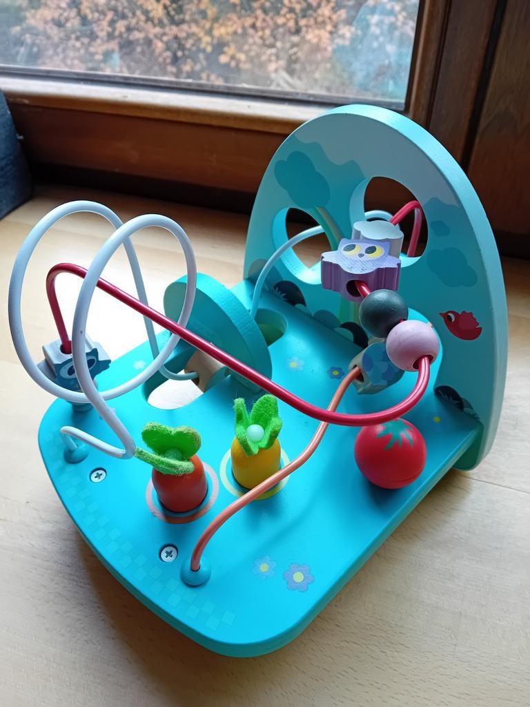 Janod houten activiteitenspel Looping kralenbaan, Enlèvement, Comme neuf