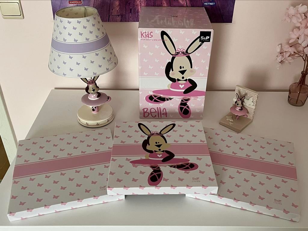 Decoratie S&P ballerina kinderkamer: lamp/boekensteun/3-luik, Kinderen en Baby's, Ophalen of Verzenden, Gebruikt