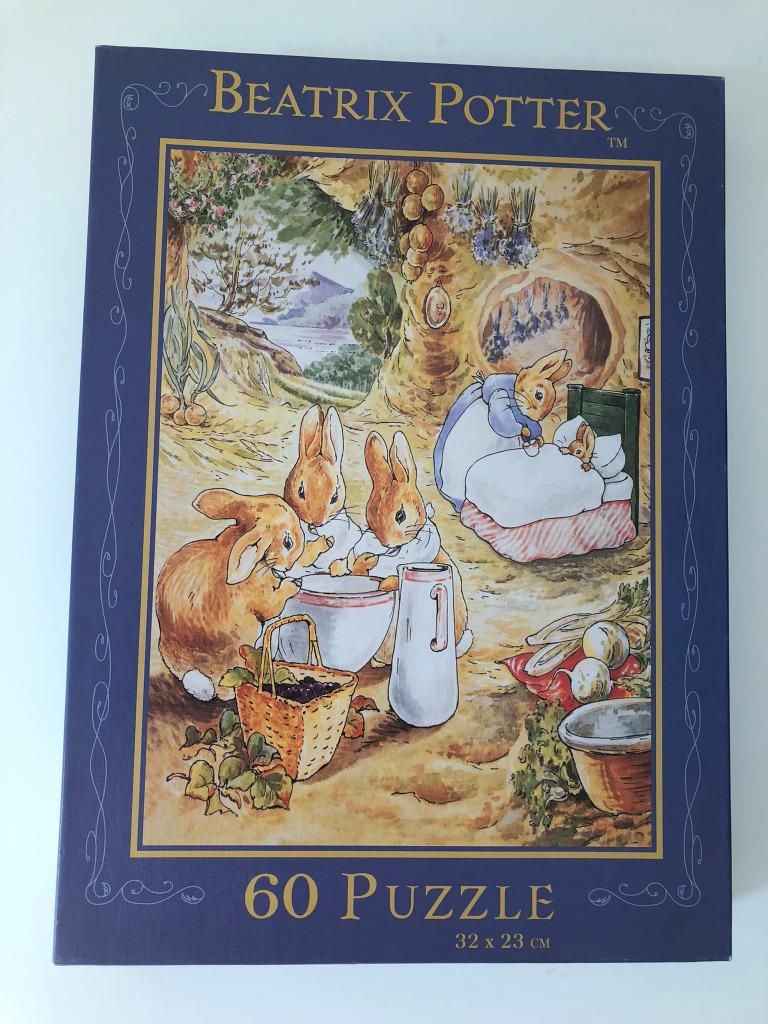 Beatrix Potter 60 Puzzle 32x23cm Peter Rabbit 040-6020, Ophalen of Verzenden, Meer dan 50 stukjes, Zo goed als nieuw, 6 jaar of ouder