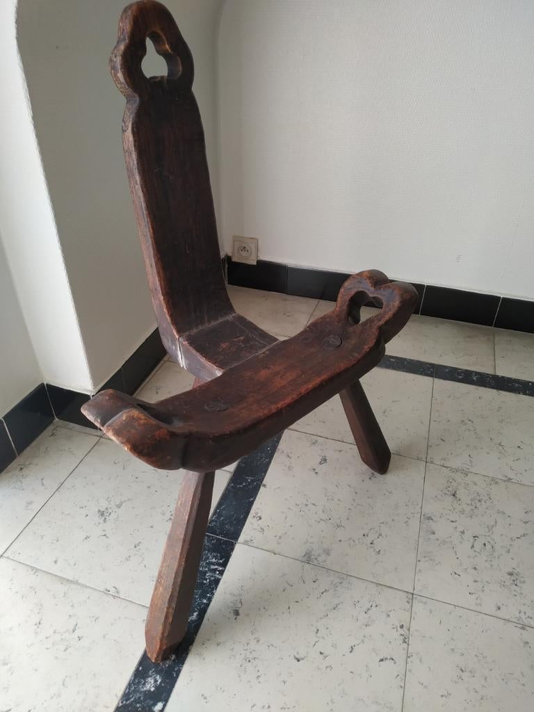 2 oude stoeltjes 3 poten, Antiek en Kunst, Ophalen