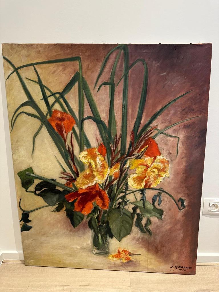 Schilderij J. George (1974), Ophalen, Gebruikt, 100 tot 125 cm, Schilderij