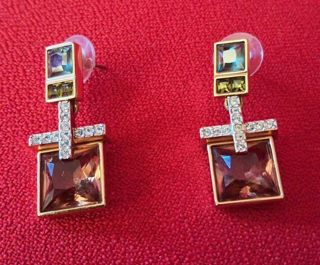 Swarovski oorbellen in Inca stijl perfecte gerhodineerde, Ophalen of Verzenden