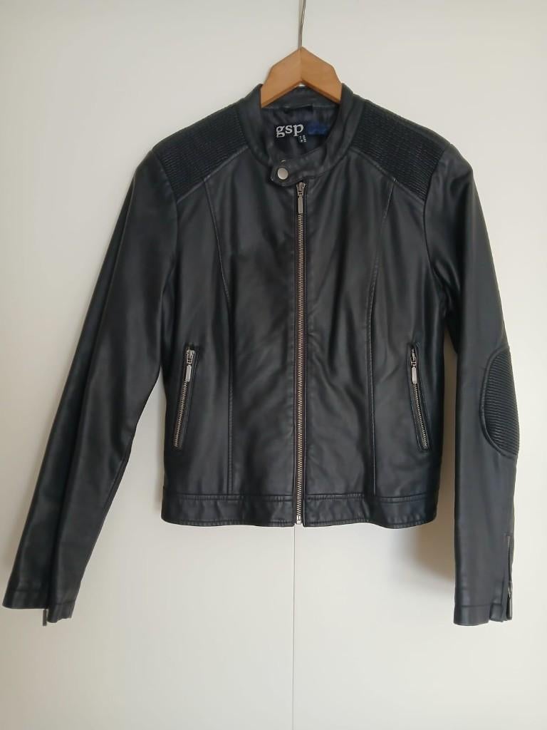 Donkerblauw bikerjack - niet gedragen - maat 38/40, Kleding | Dames, Maat 38/40 (M), Gsp, Blauw, Ophalen of Verzenden
