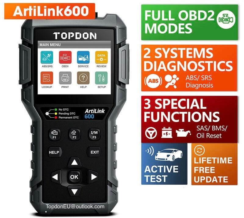 Topdon AL 600 ArtiLink600 uitlees foutcode reset service, Ophalen of Verzenden, Nieuw