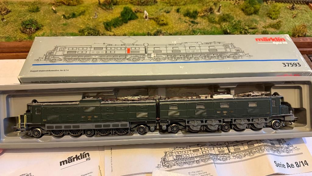 Marklin 37593  HO Dubbele electro loco vd SSB 3180 (Zwitser), Wisselstroom, Locomotief, Ophalen of Verzenden, Zo goed als nieuw