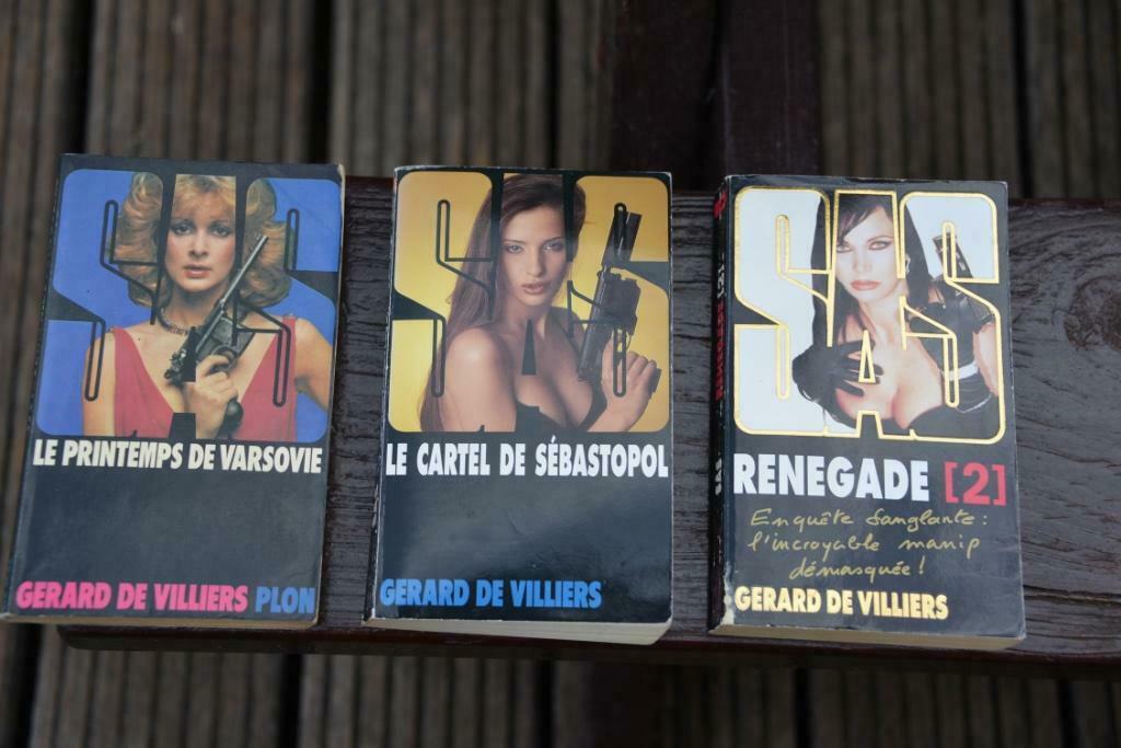 4 detectives SAS + boek over Gerard De Villiers., Livres, Enlèvement ou Envoi, Comme neuf, Fiction