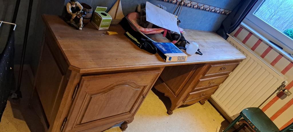 Grand bureaux à  vendre en chêne  massif, Enlèvement