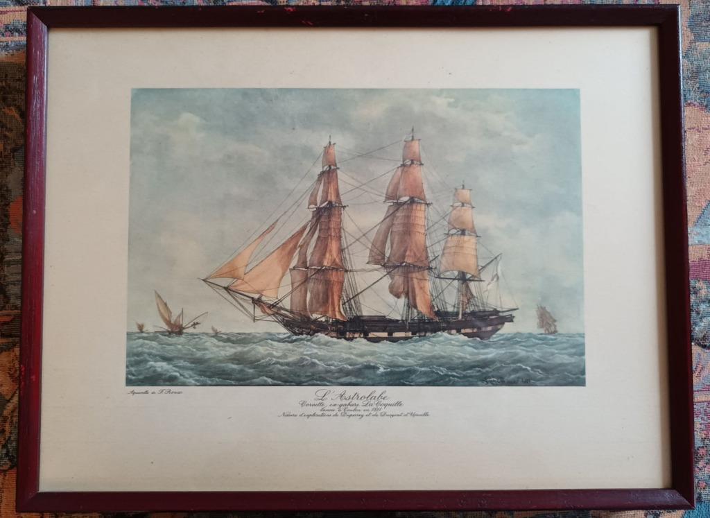 3 reproductions d'aquarelles de voiliers de F Roux encadrés, Enlèvement ou Envoi