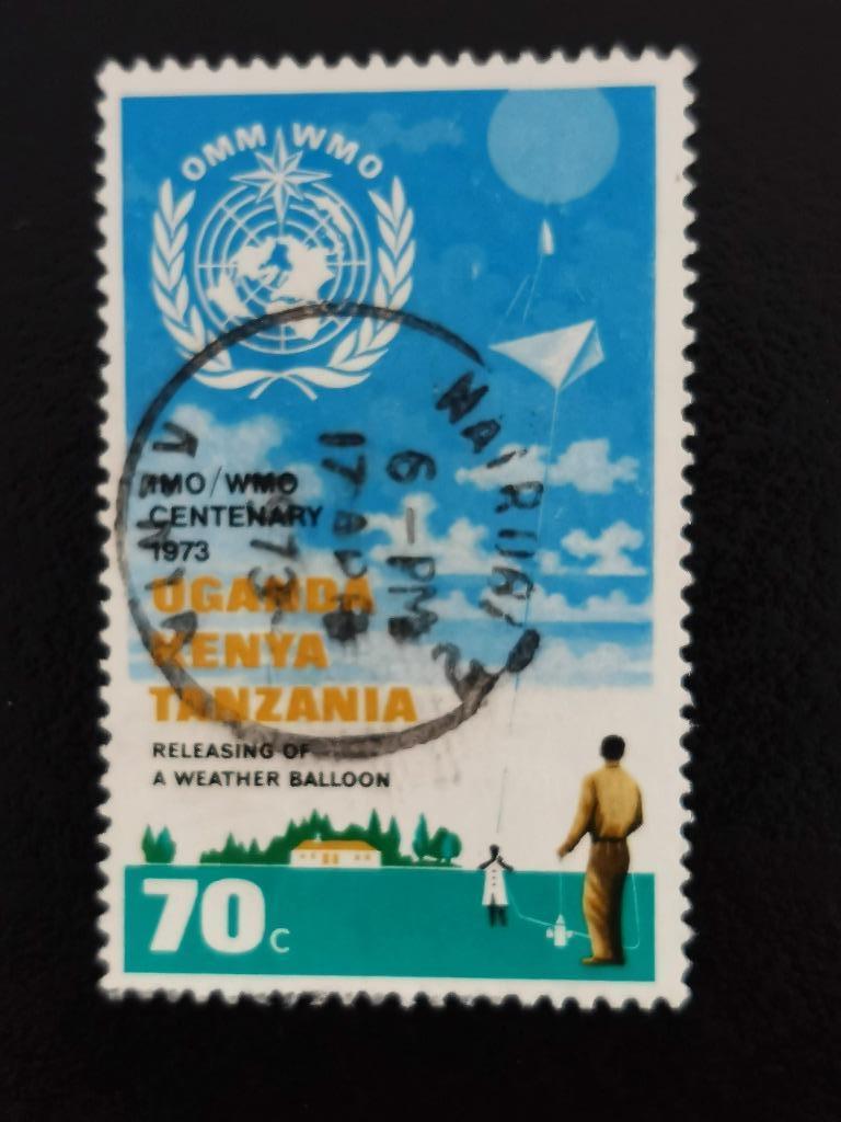 Kenya-Tanz-Uganda 1973 - meteorologie - weerballon, Ophalen of Verzenden, Gestempeld