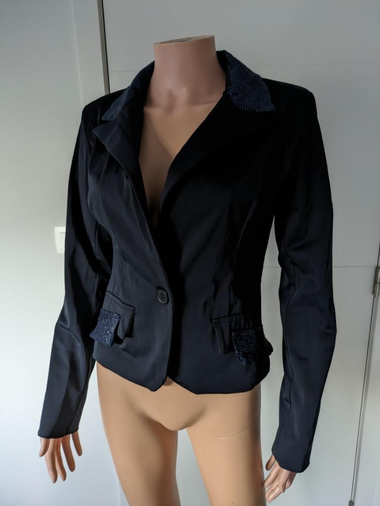 Italiaanse blazer (gevoerd), Kleding | Dames, Maat 38/40 (M), Styled in italy, Blauw, Ophalen of Verzenden
