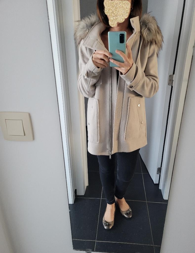 S. Oliver warme jacket  beige Maat 38 - pels kan er af, Maat 38/40 (M), Beige, Ophalen of Verzenden, S Oliver