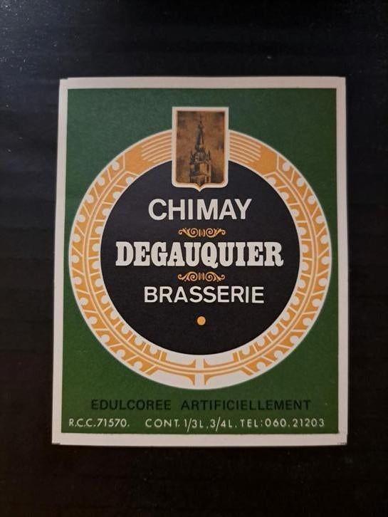 Étiquette brasserie Degauquier (Chimay), Enlèvement ou Envoi, Comme neuf